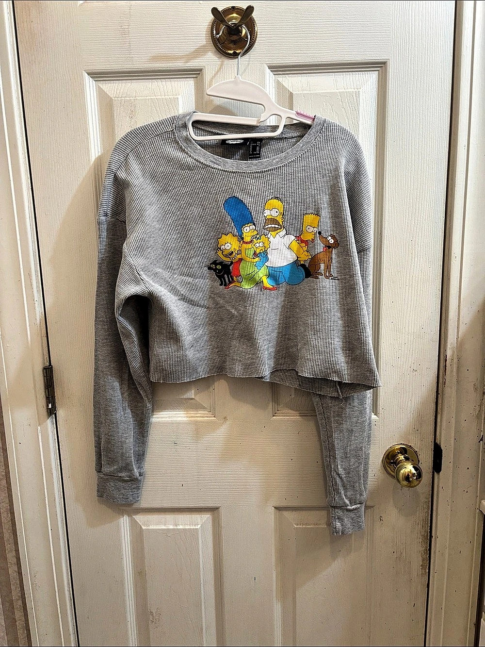 Forever 21 Graphic Long Sleeve Top in Gray & Blue